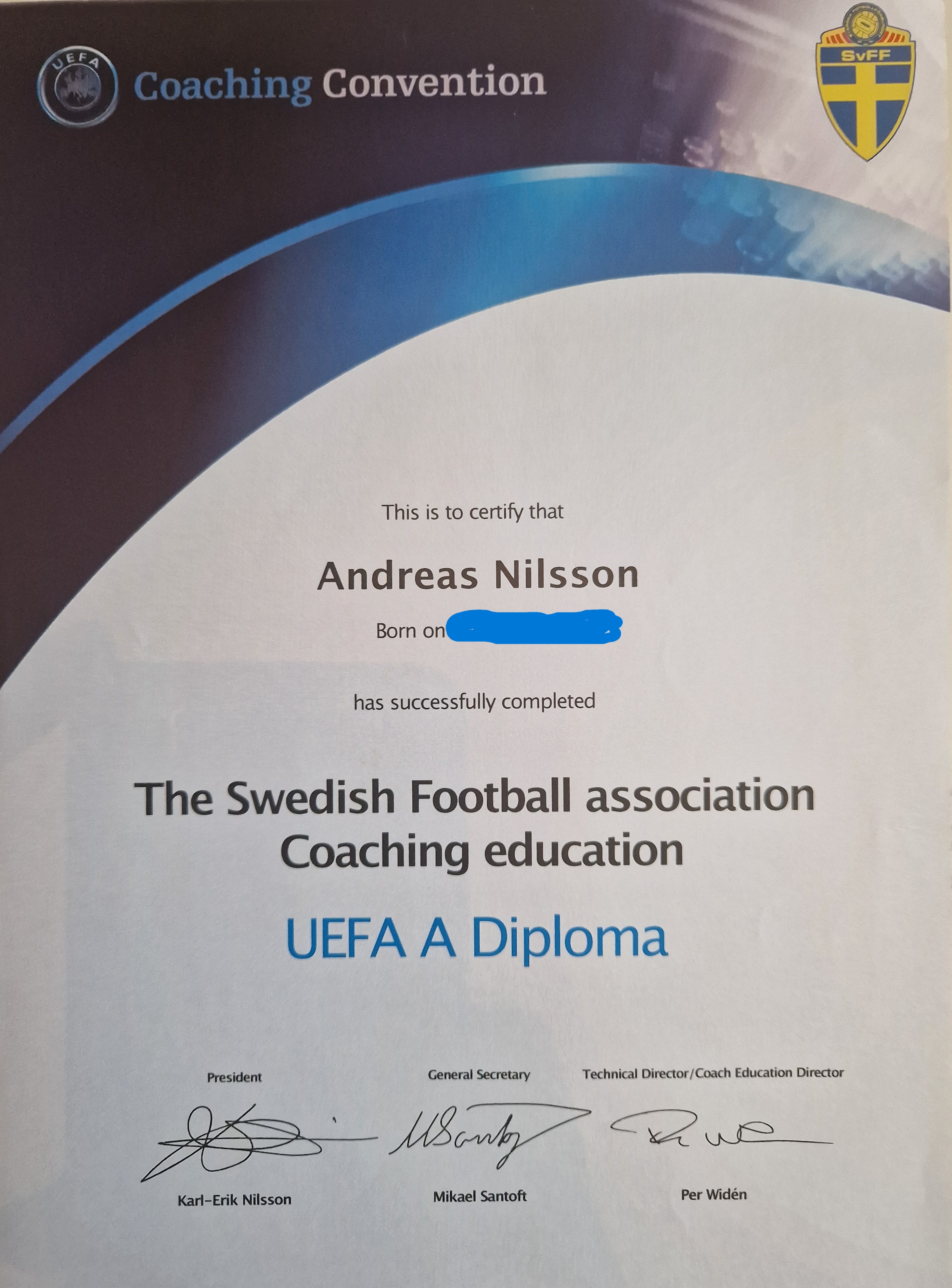 UEFA A Diploma 